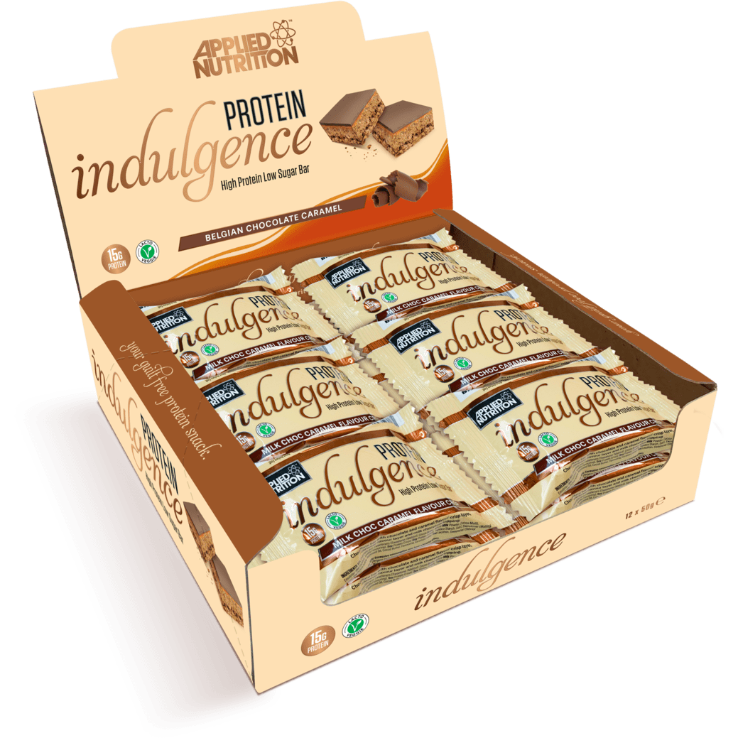 Applied Nutrition Protein Indulgence Bar, Belgian Chocolate Caramel, Box of 12 Bars